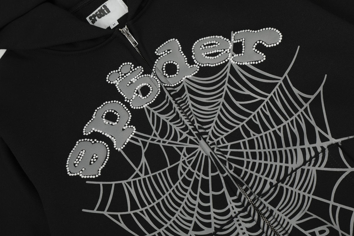 Sp5der Spider-Web Zip Hoodie & Jogger Matching Set — detail
